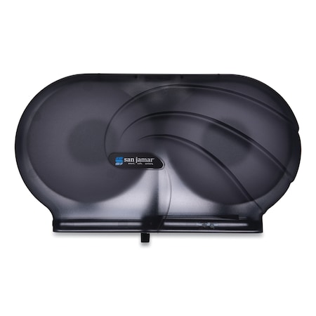 San Jamar Twin 9" JBT Toilet Tissue Dispenser, Oceans, 19 x 5 1/4 x 12, Black Pearl R4090TBK